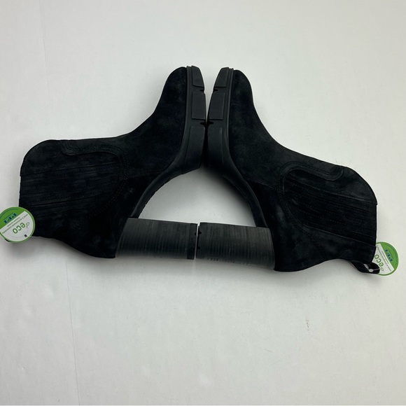 Paul Green Heeled Suede Black Booties Womens Size US 8.5‎ UK 6 Side Zipper NEW - Picture 4 of 11